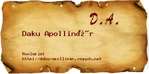Daku Apollinár névjegykártya